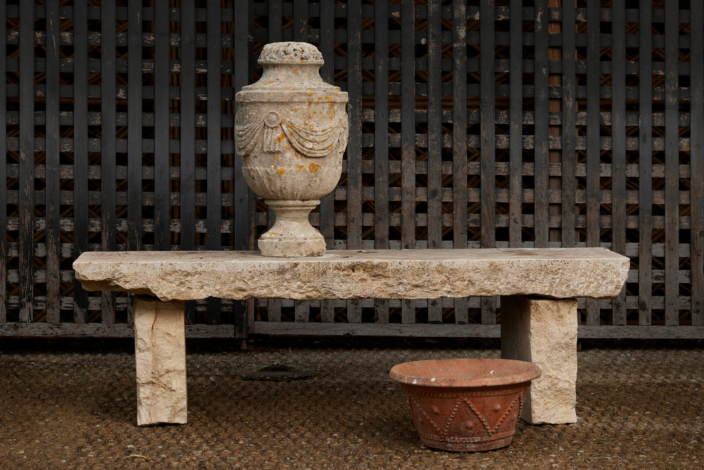18th Century Carved Stone Finial Urn