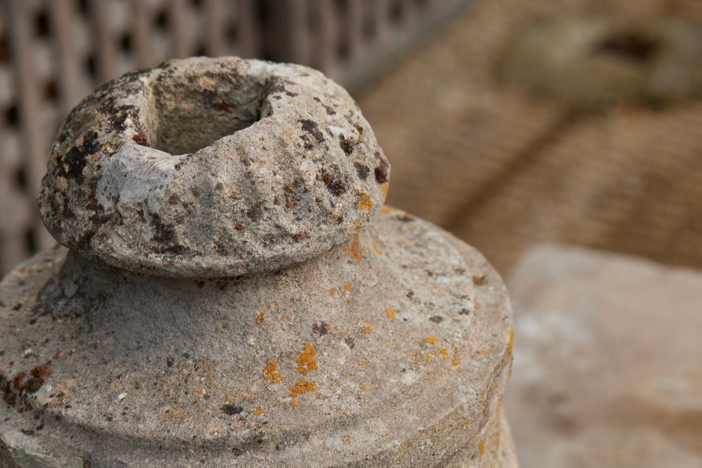 18th Century Carved Stone Finial Urn