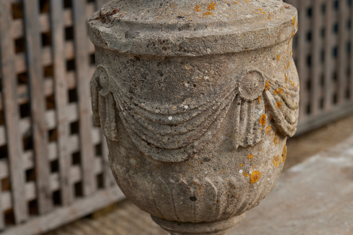 18th Century Carved Stone Finial Urn