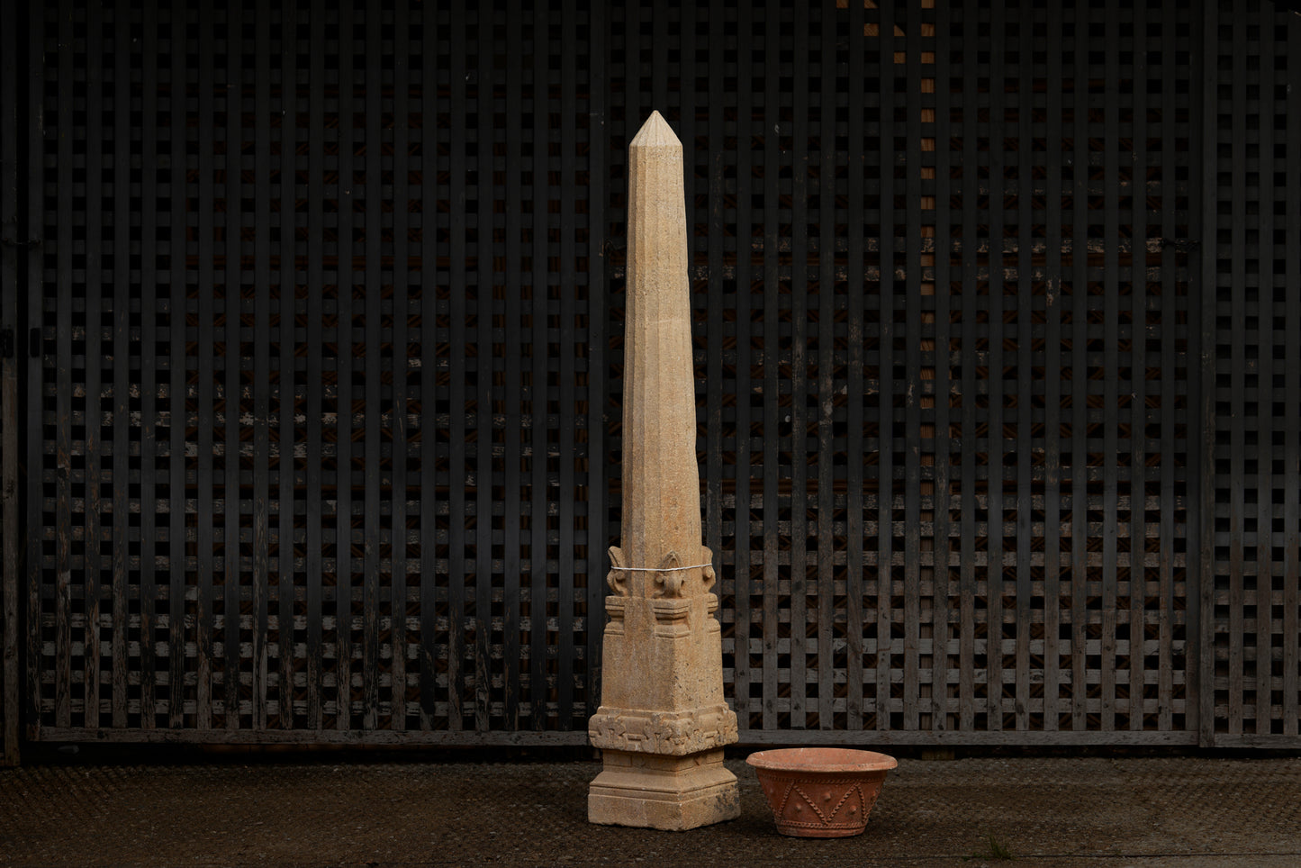 19th Century Angol-Indian Limestone Obelisk