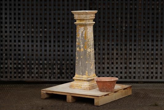 Early 19th Century Limestone Pedestal with Beautiful Lichen Patination
