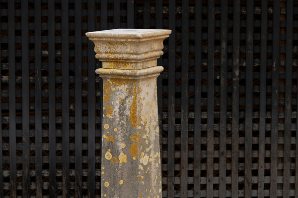 Early 19th Century Limestone Pedestal with Beautiful Lichen Patination