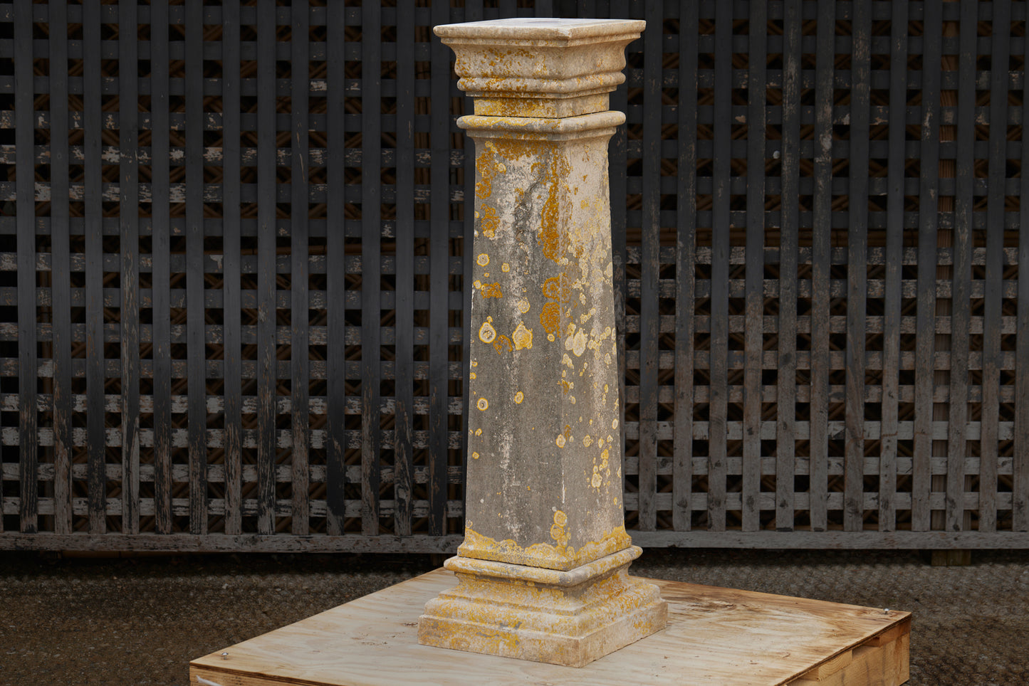 Early 19th Century Limestone Pedestal with Beautiful Lichen Patination