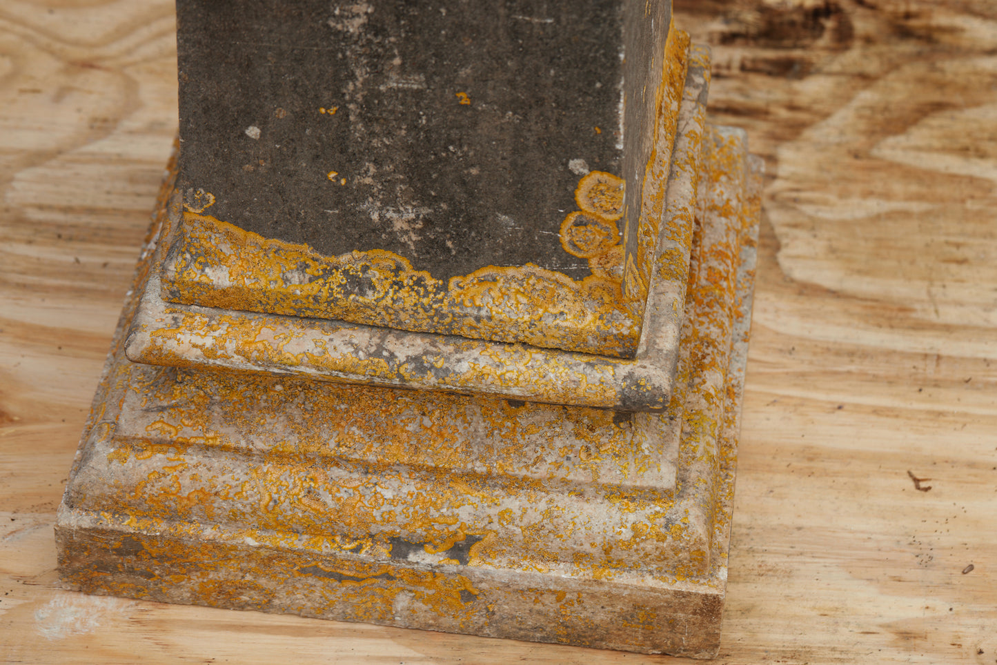 Early 19th Century Limestone Pedestal with Beautiful Lichen Patination