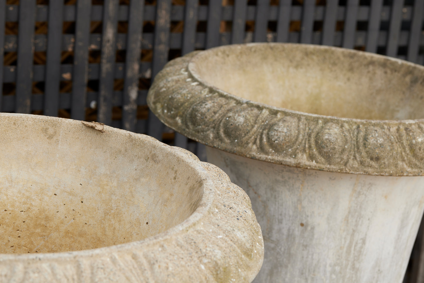 Pair of Mid-Century Monumental Portuguese Cast Cement Estate Campagna Urns