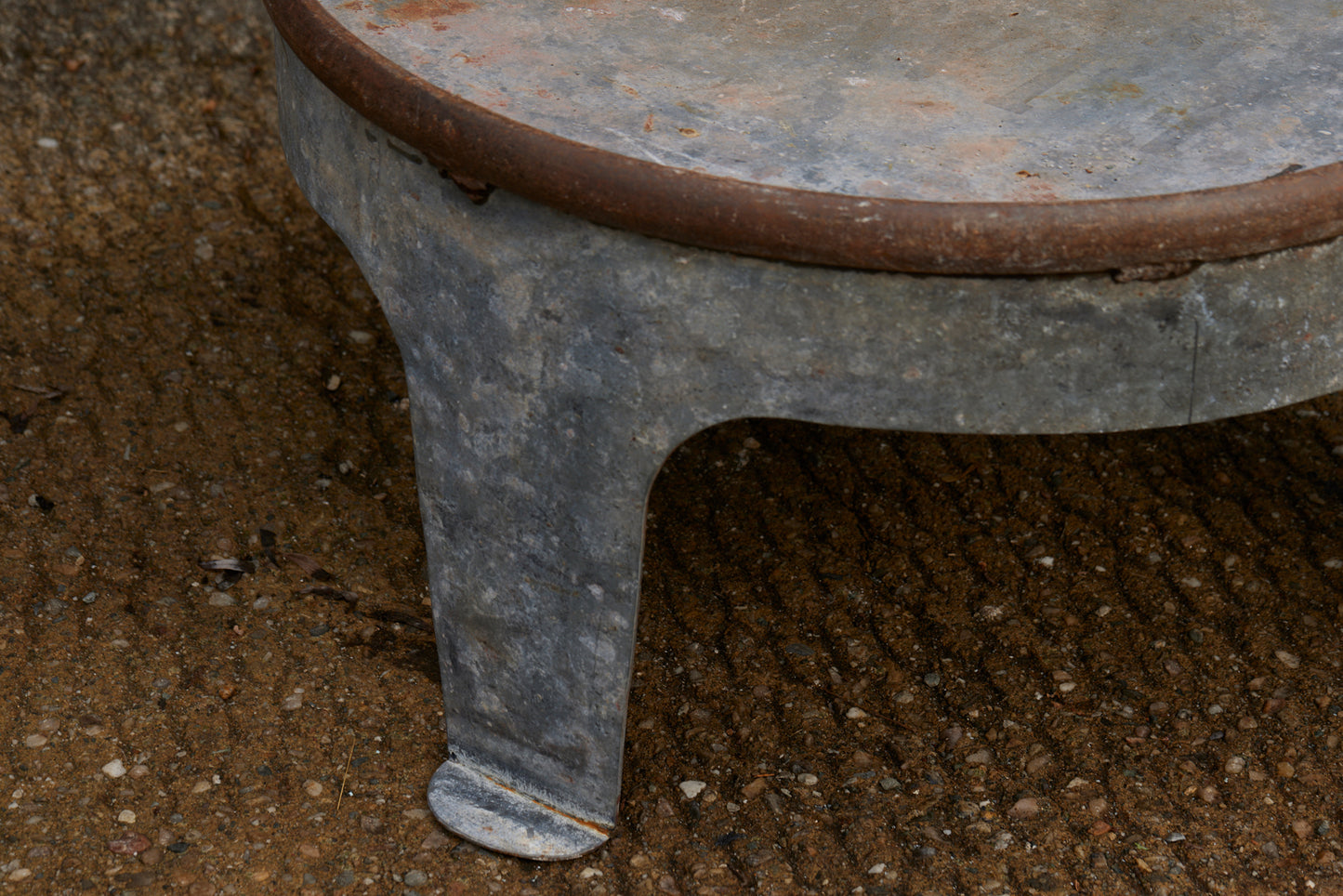 German Industrial 3-Leg Round Coffee Table from Early 19th Century