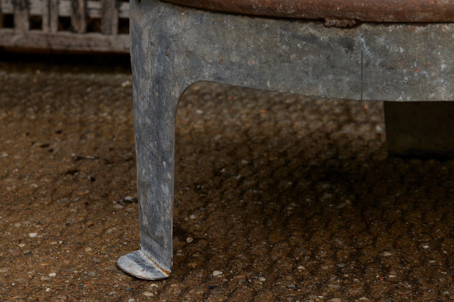 German Industrial 3-Leg Round Coffee Table from Early 19th Century