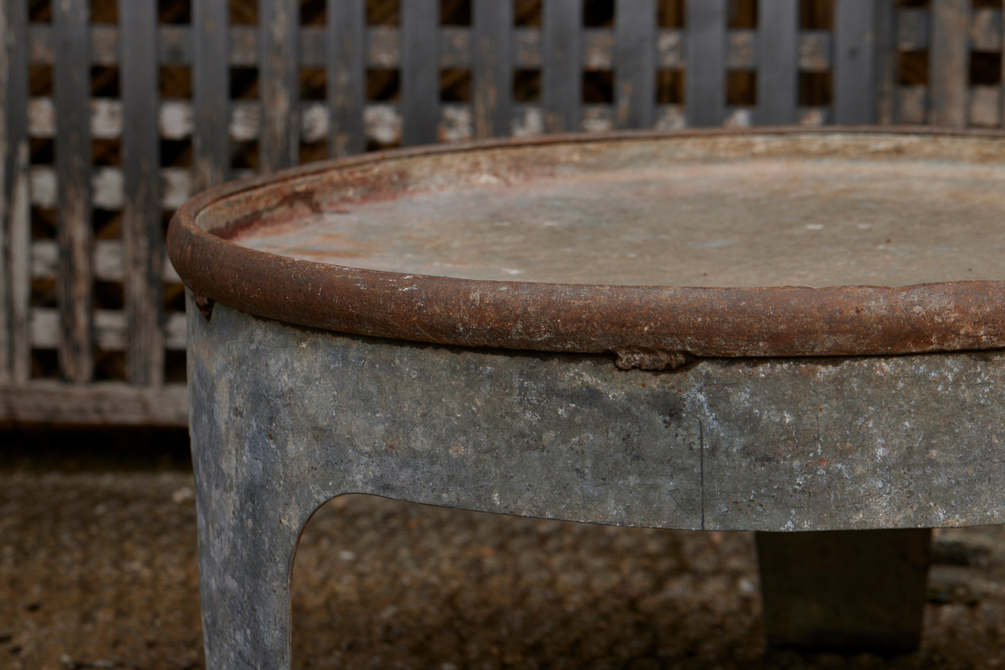 German Industrial 3-Leg Round Coffee Table from Early 19th Century
