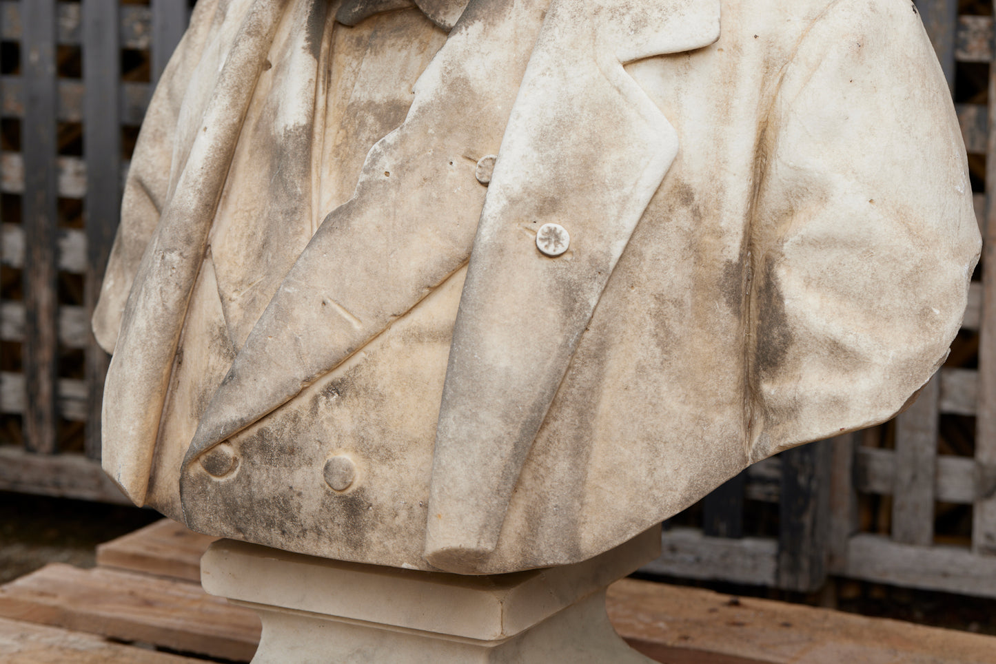 Carved French White Marble Bust of Dutch/Flemish Statesman Dostriez