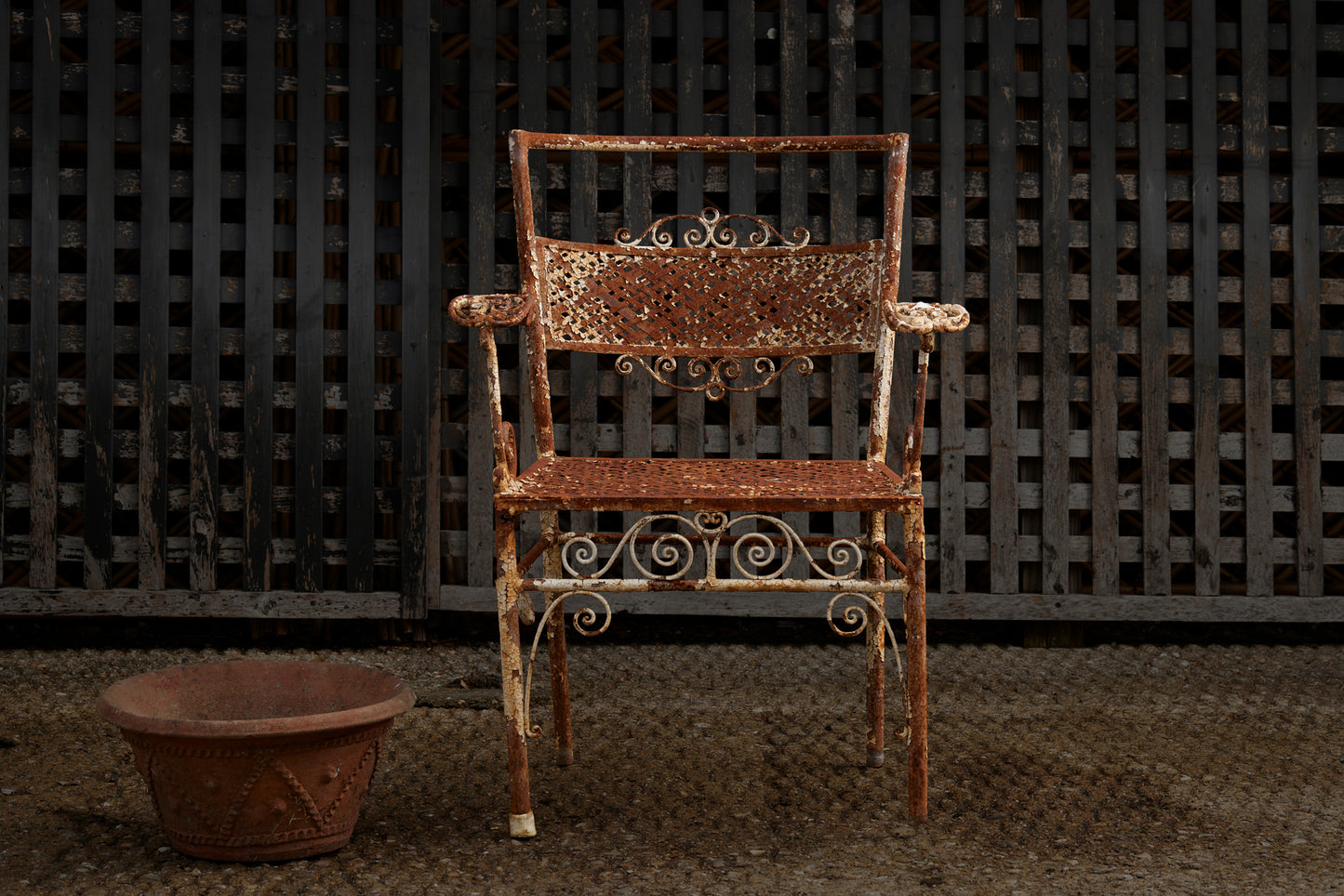 19th Century French Pierced Work & Wrought Iron Garden Chair