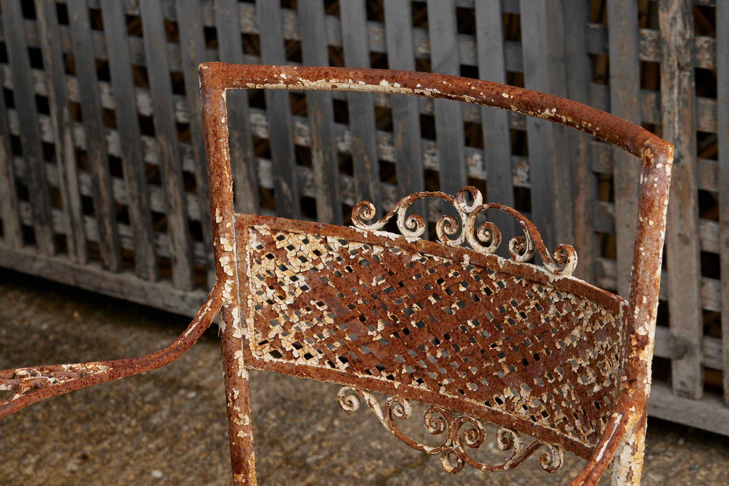 19th Century French Pierced Work & Wrought Iron Garden Chair