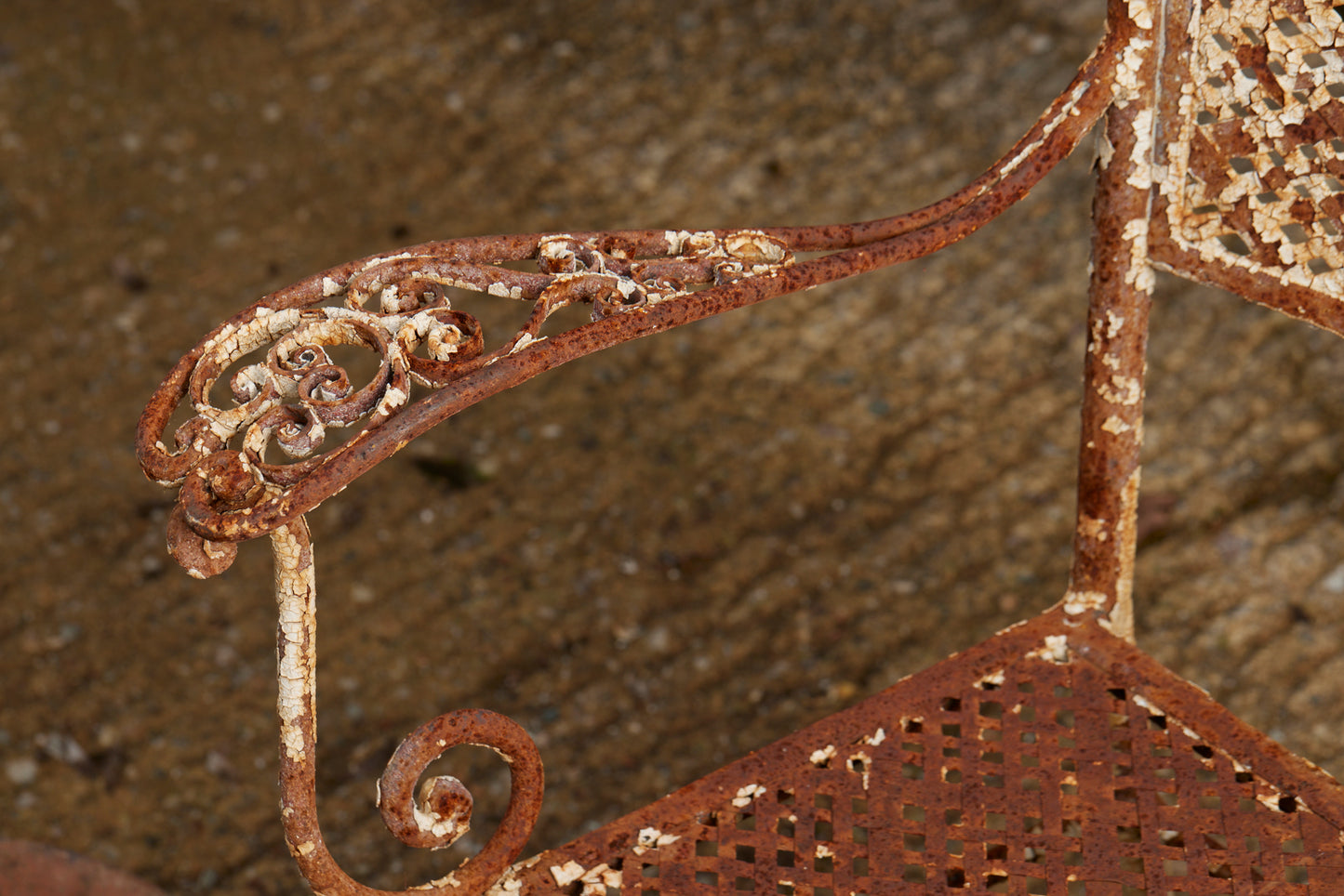 19th Century French Pierced Work & Wrought Iron Garden Chair