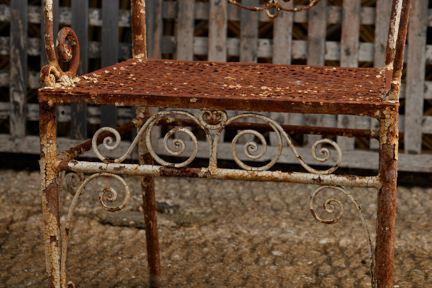 19th Century French Pierced Work & Wrought Iron Garden Chair