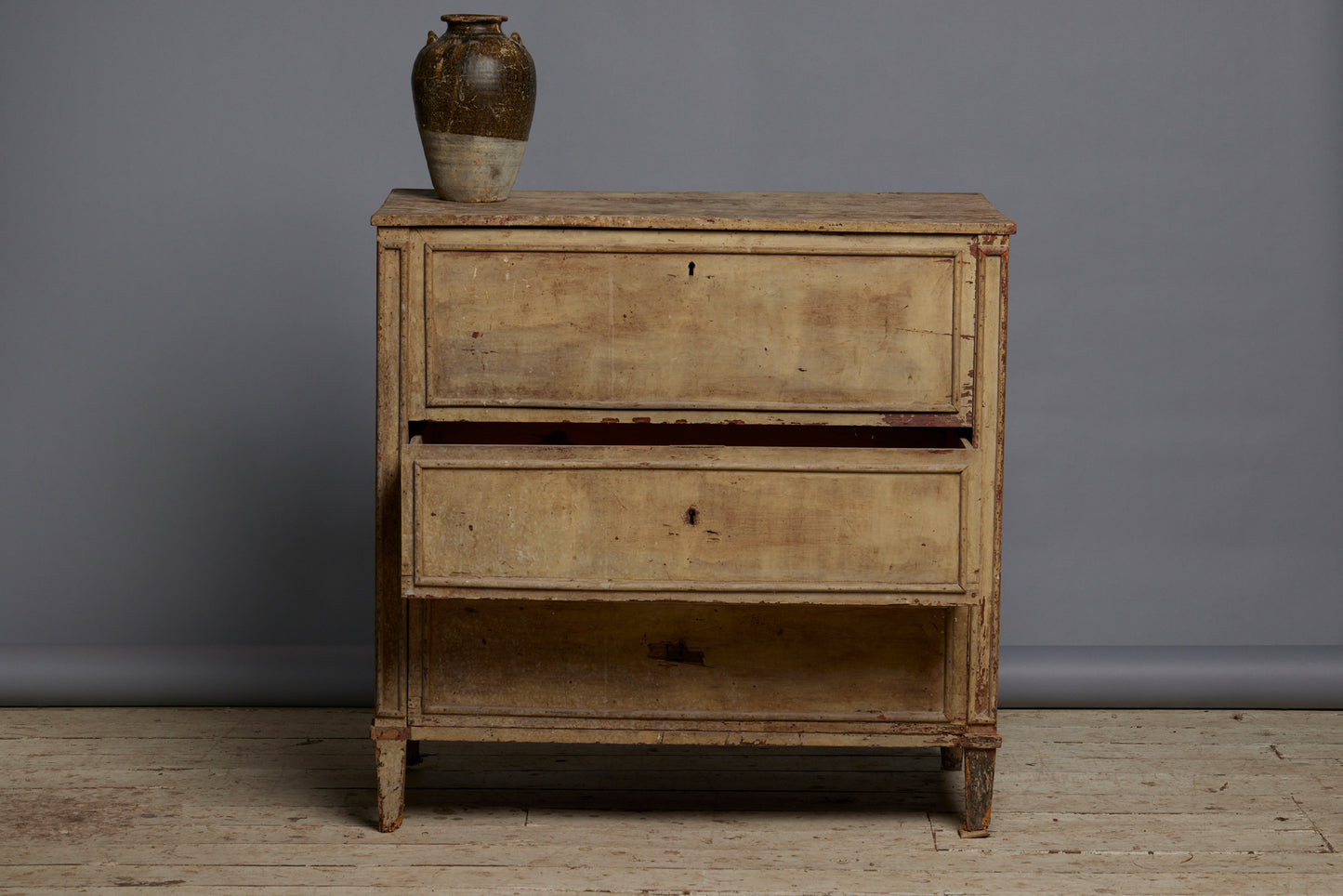 19th Century Spanish Cream Mule Chest with Blanket Chest Top