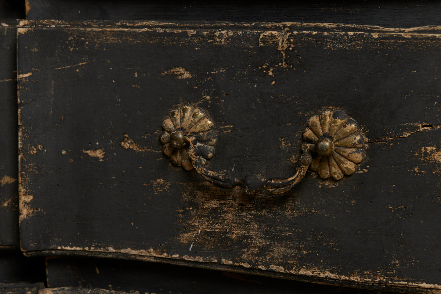 18th Century Three Drawer Provencal Walnut Chest in Old Blue Paint