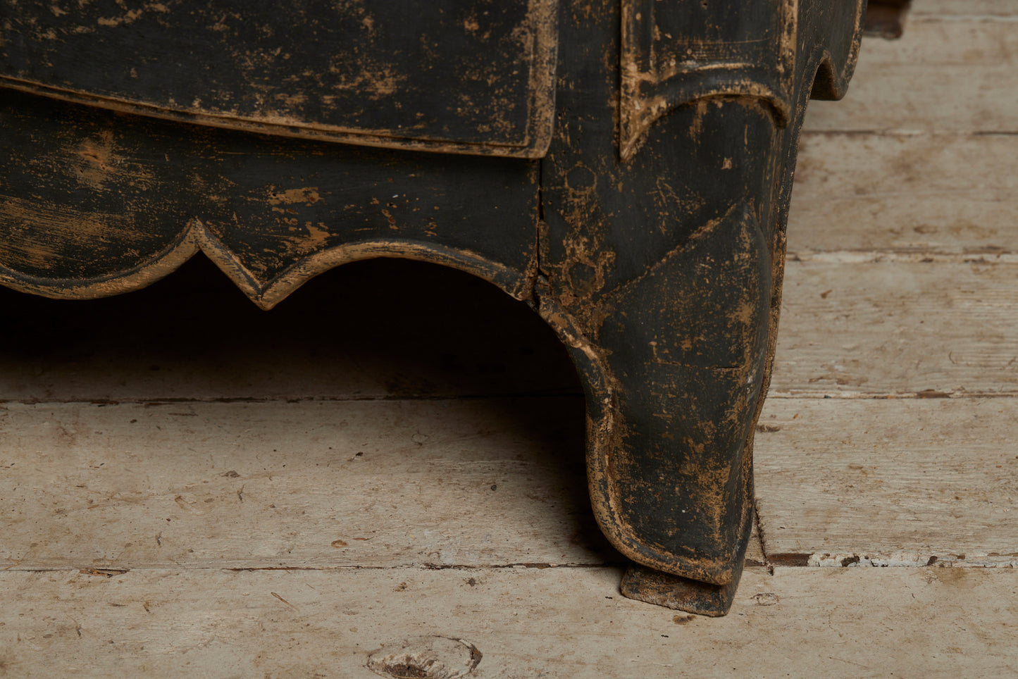 18th Century Three Drawer Provencal Walnut Chest in Old Blue Paint