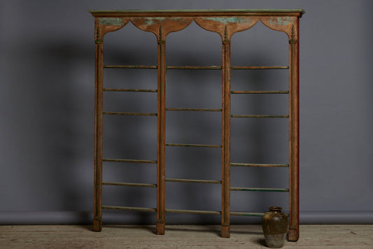 18th Century Italian Open Shelf Hanging Wall Cabinet with Moorish-Shaped Arches