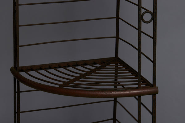 Turn of the 20th Century French Corner Bakers Rack with Four Shelves
