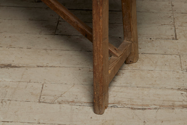 18th Century Spanish Pine Server Table with Stretcher Base