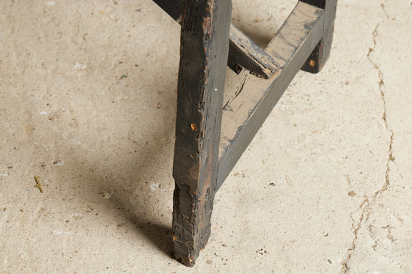 Spanish Scrub Top Table with A Black Cross "X" Base