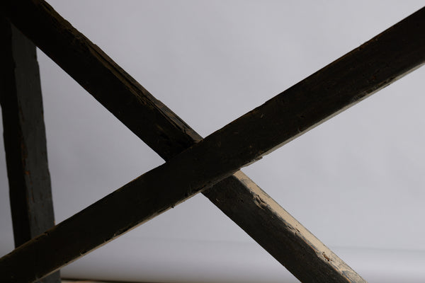 Spanish Scrub Top Table with A Black Cross "X" Base