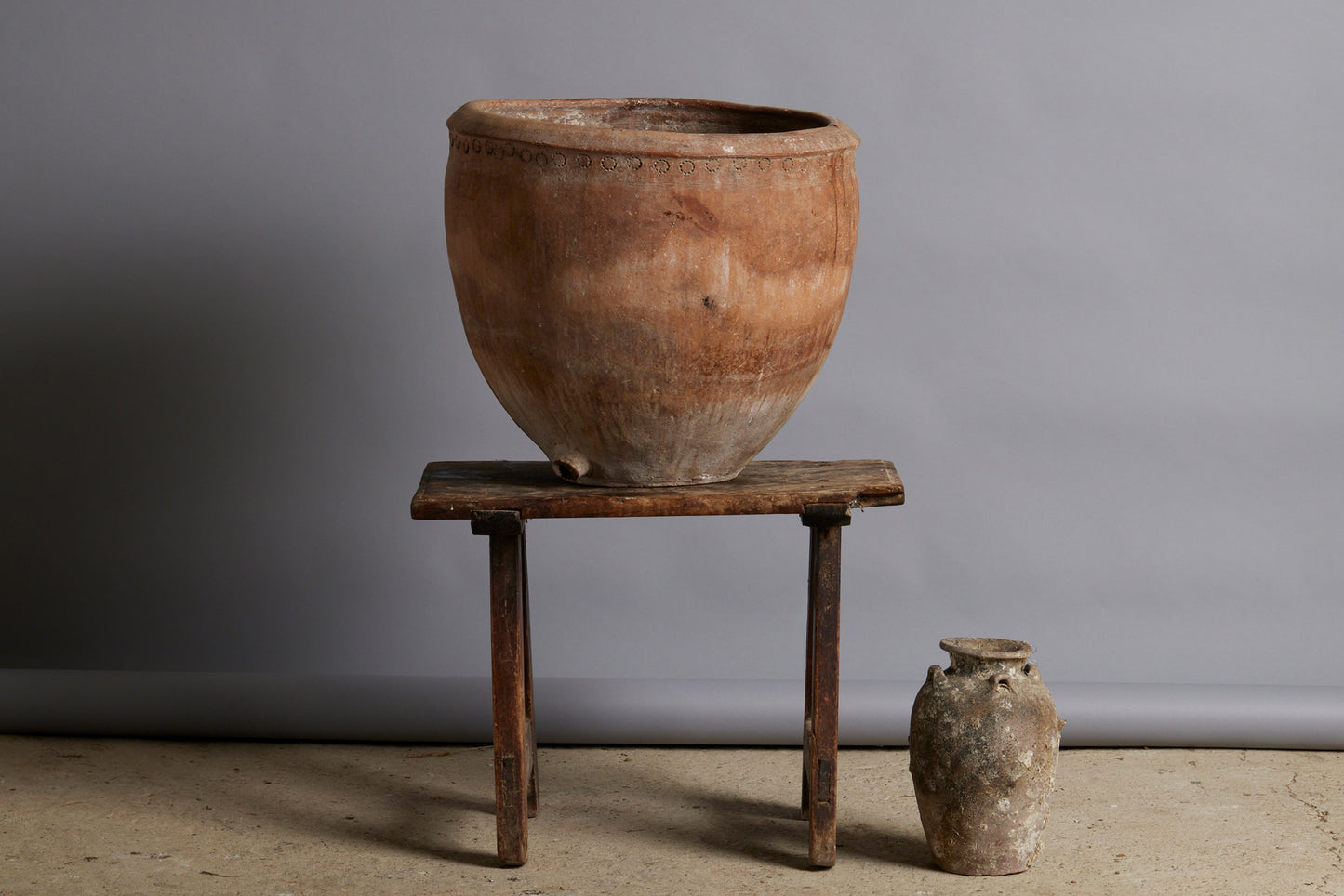 19th Century Southern Spanish Large Terra Cotta Pot with Sgraffito Debossed Decoration