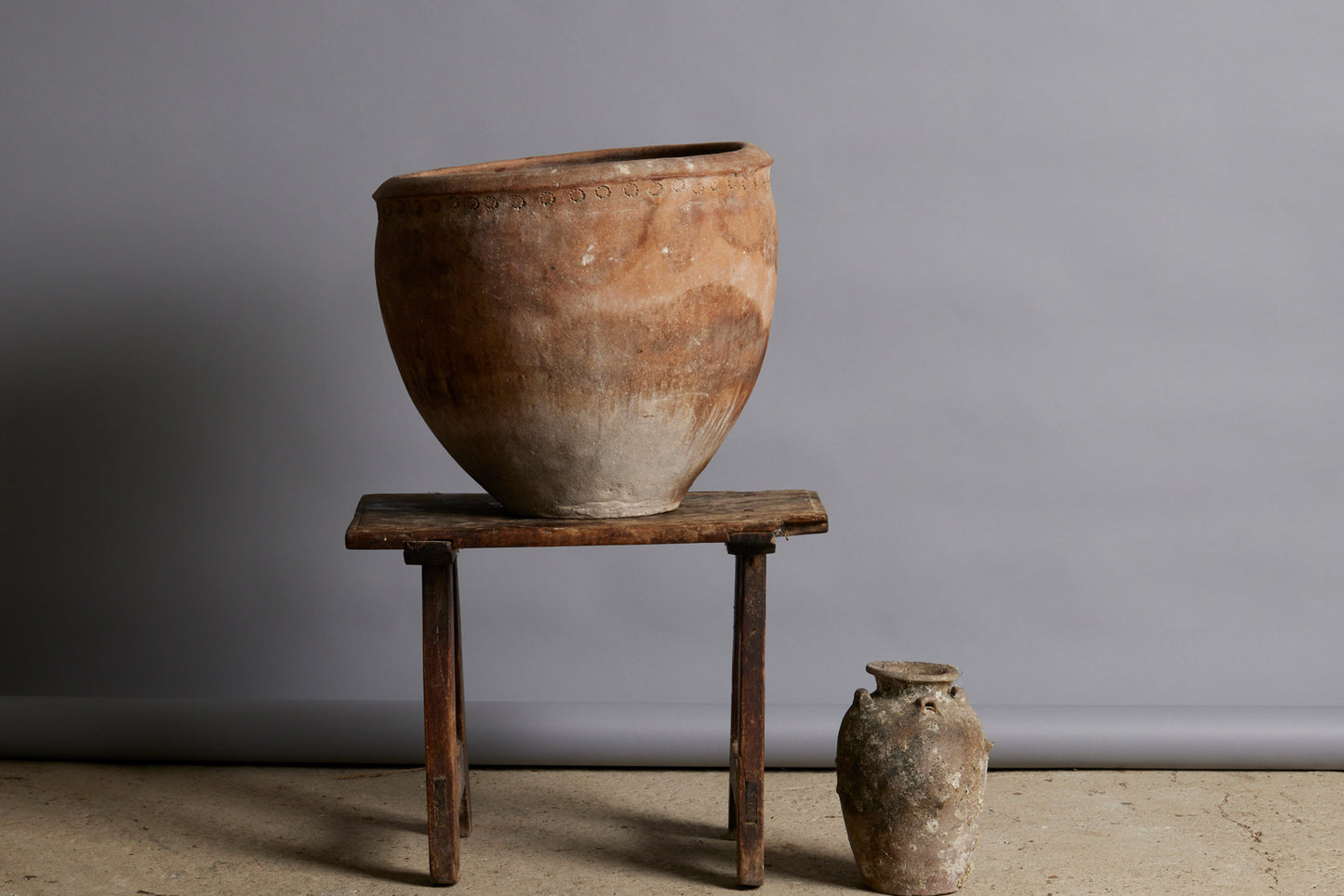 19th Century Southern Spanish Large Terra Cotta Pot with Sgraffito Debossed Decoration
