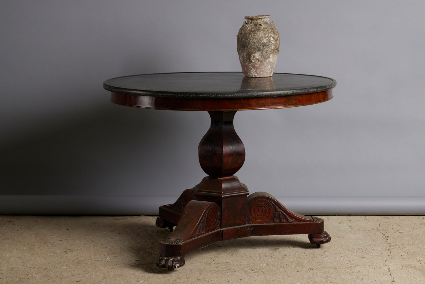 Charles X Guerdion with Mahogany Base & Belgian Bluestone Top