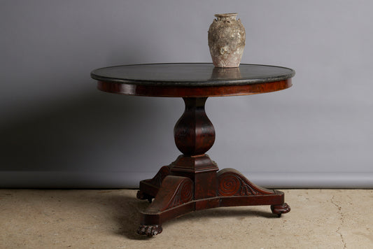 Charles X Guerdion with Mahogany Base & Belgian Bluestone Top