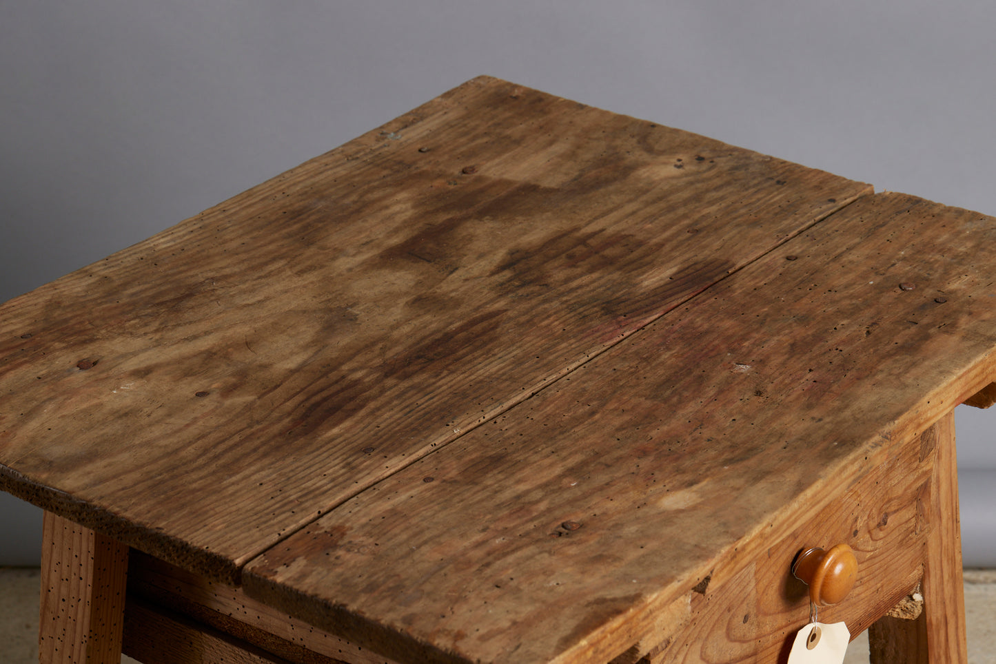 19th Century Spanish Pine Side Table with Dovetailed Drawer