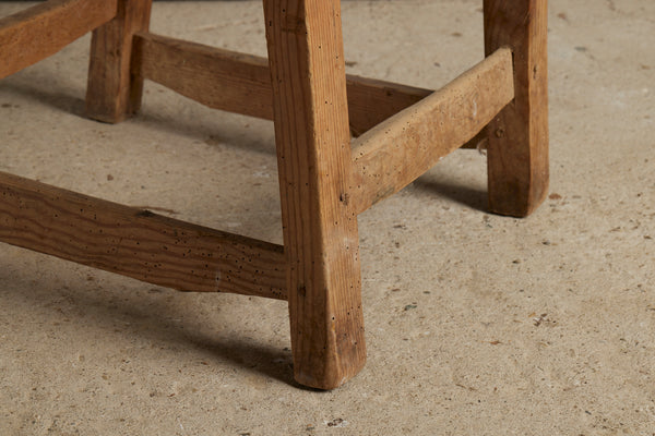 19th Centuy Spanish Pine Side Table with Dovetailed Drawer