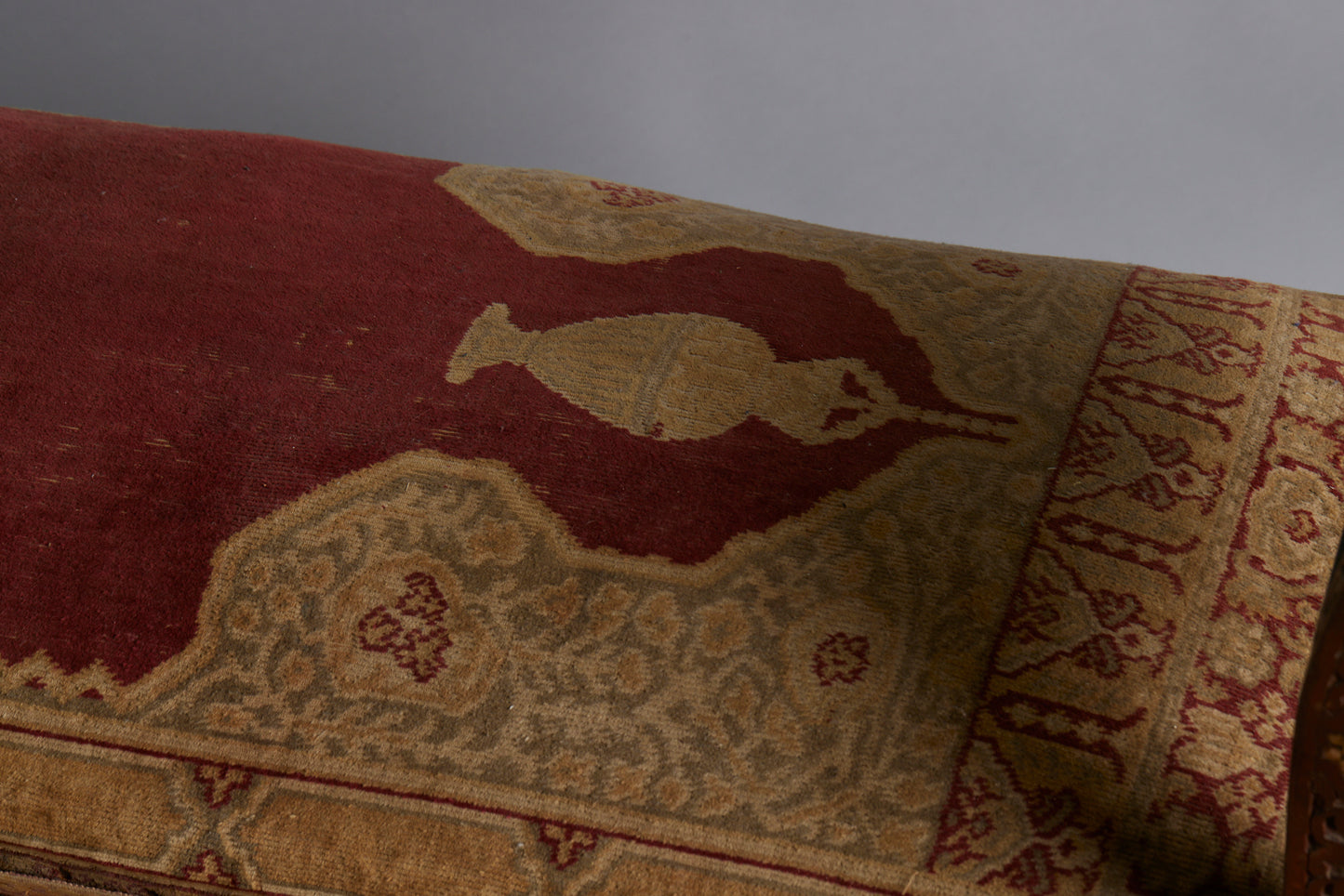 19th Century Syrian Side Bench with Jali Fretwork & Bone Inlay