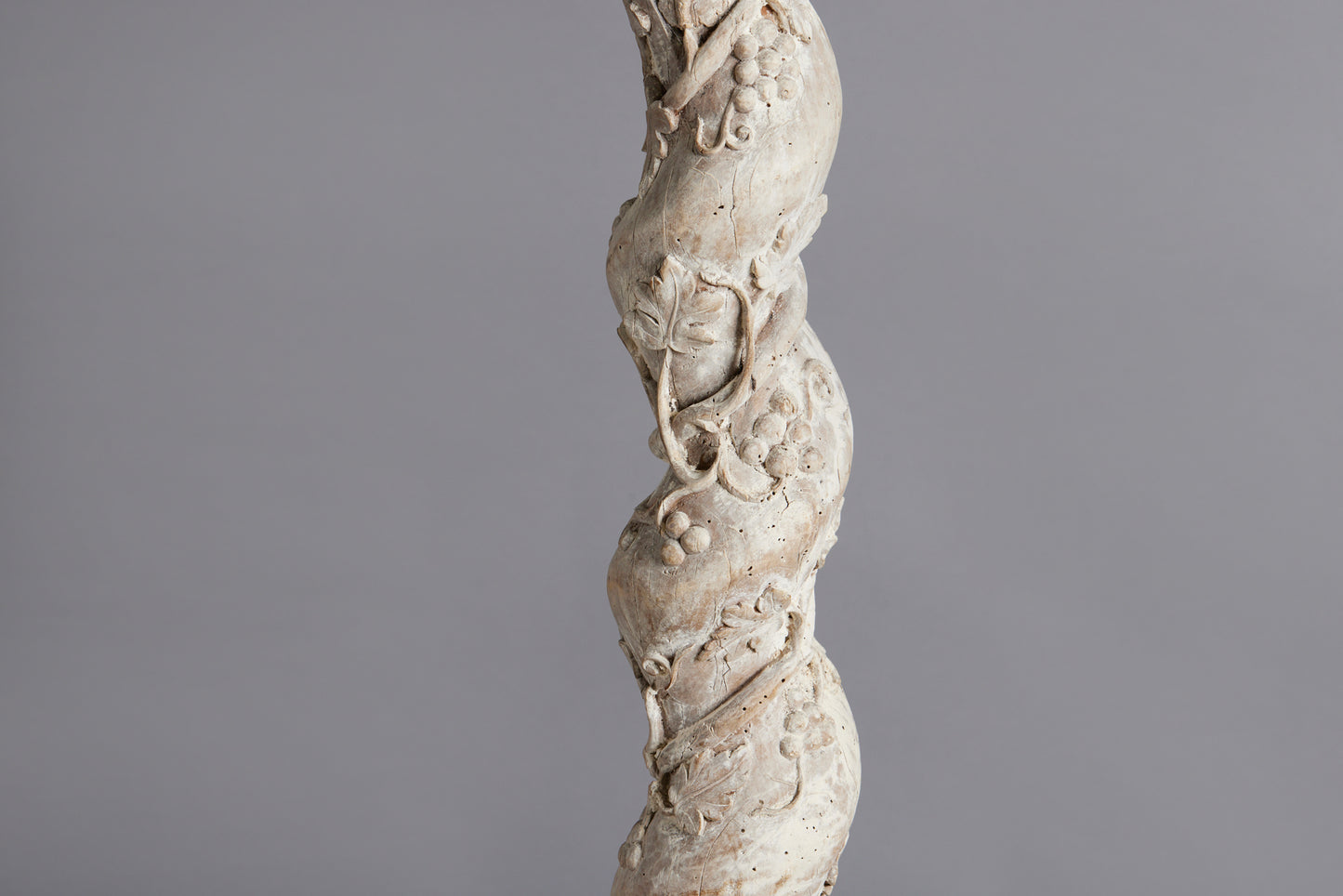 17th Century French Baluster Column with Grapevine & Dolphin Motif