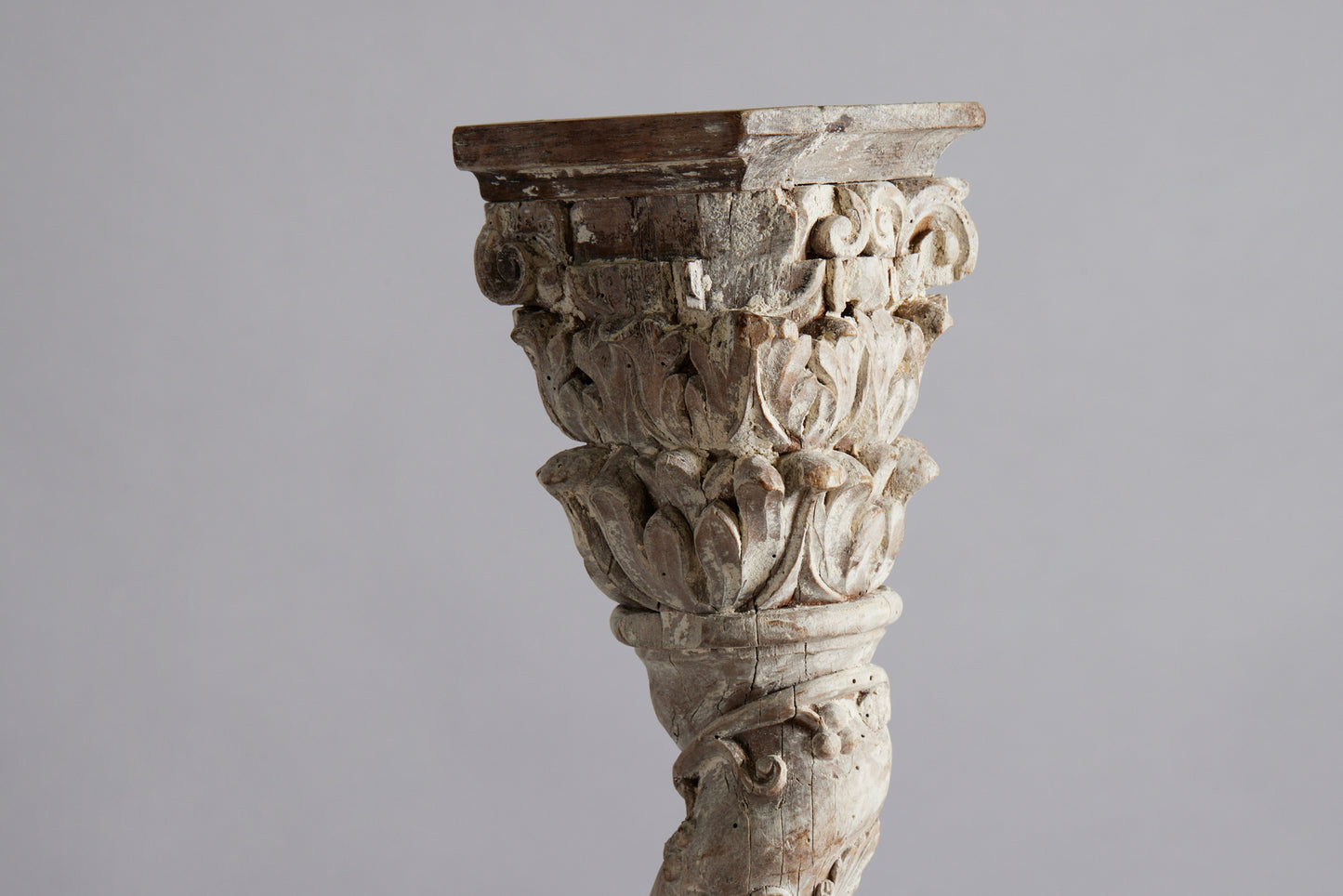 17th Century French Baluster Column with Grapevine & Dolphin Motif