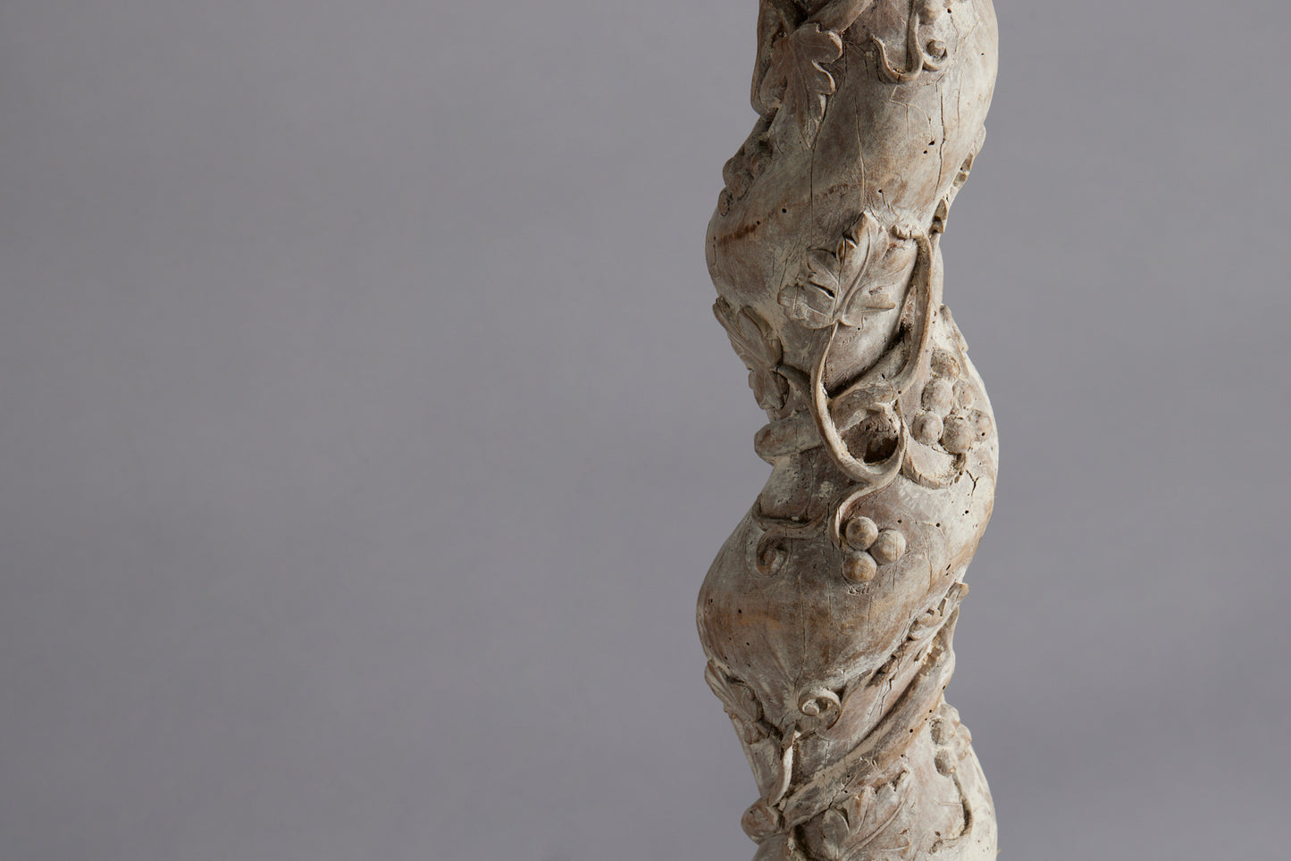 17th Century French Baluster Column with Grapevine & Dolphin Motif