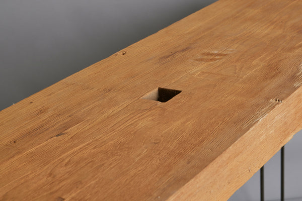 Early 19th Century Balinese Teak Plank Console Table with Contemporary Iron Bases