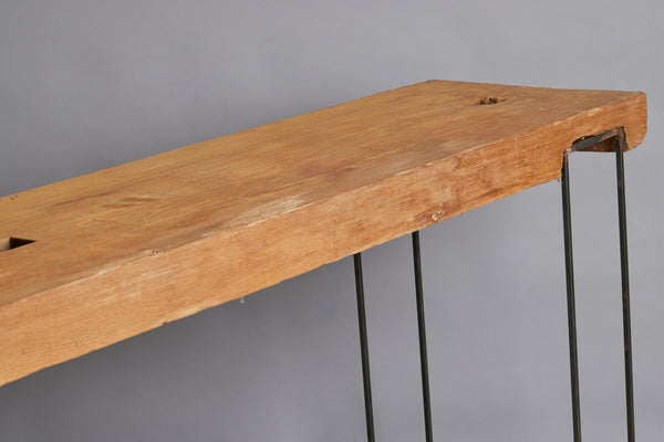 Early 19th Century Balinese Teak Plank Console Table with Contemporary Iron Bases