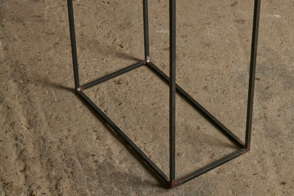Early 19th Century Balinese Teak Plank Console Table with Contemporary Iron Bases