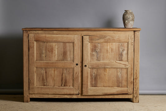 Late 18th Century Walnut Two Door Cabinet with Simple Reeded Pilaster Corners