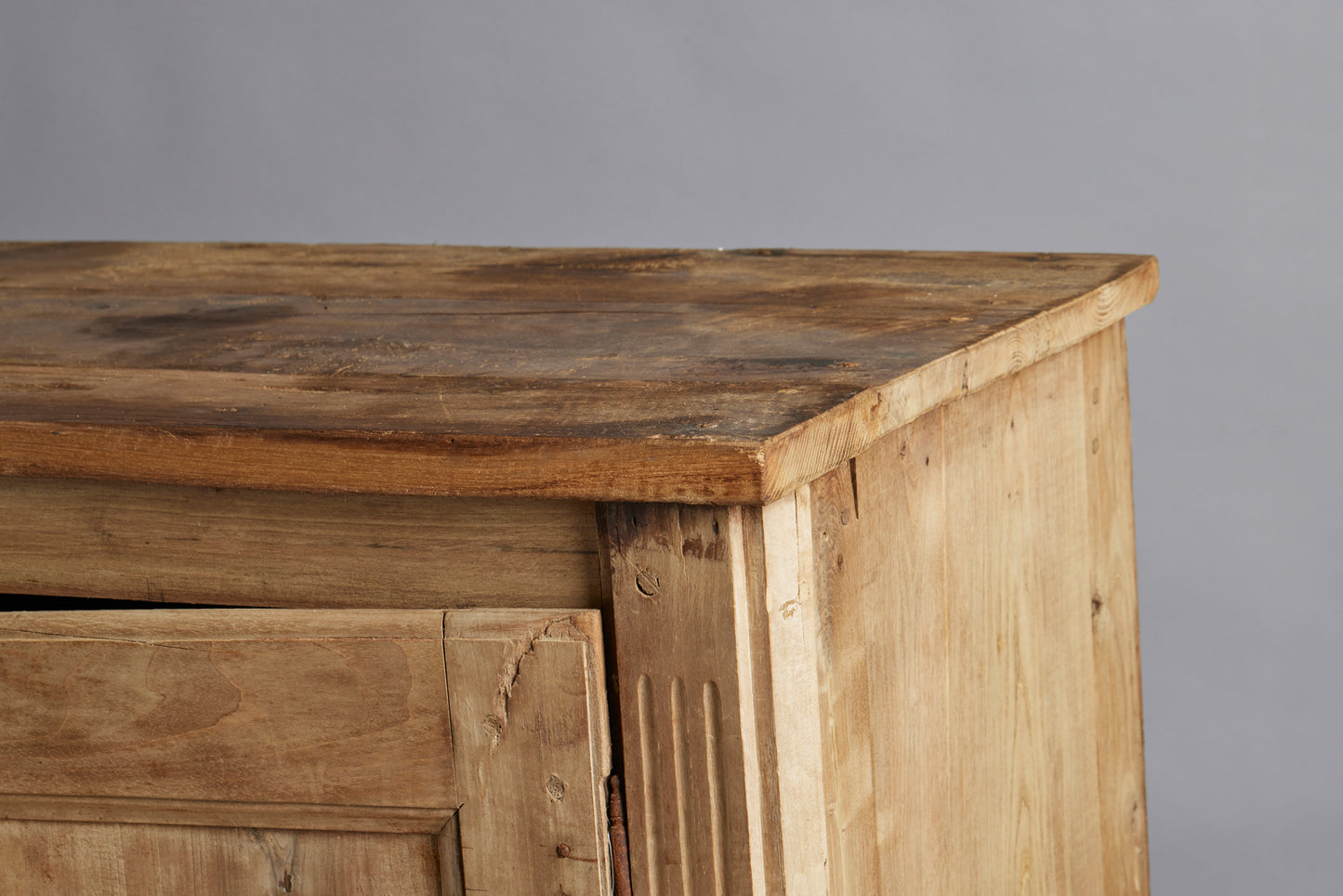 Late 18th Century Walnut Two Door Cabinet with Simple Reeded Pilaster Corners