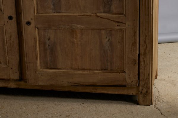 Late 18th Century Walnut Two Door Cabinet with Simple Reeded Pilaster Corners