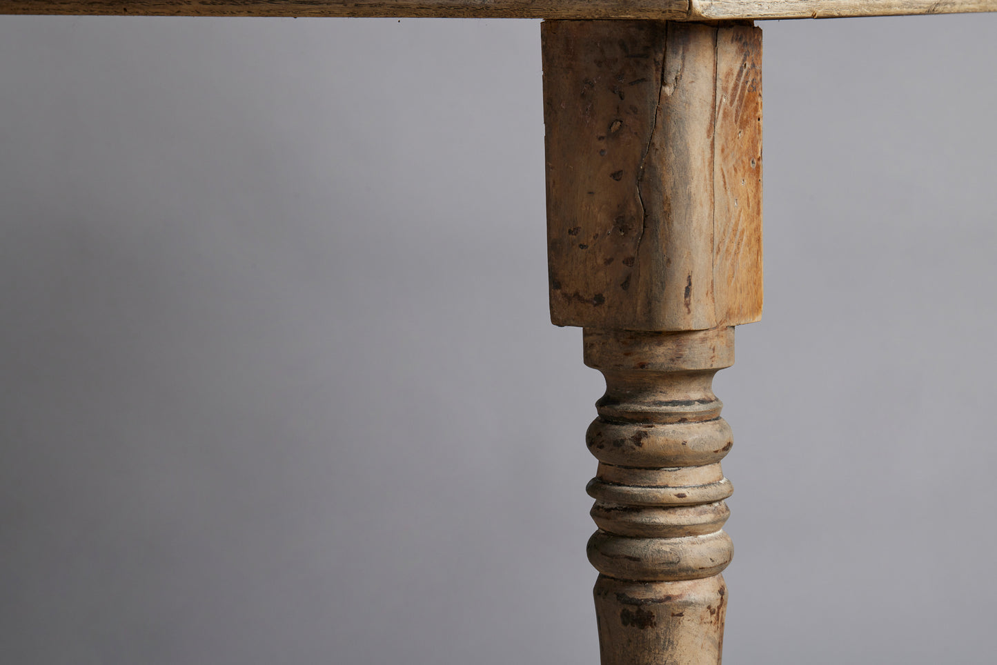 Pair of 19th Century French Demilune Painted Oak Console Tables