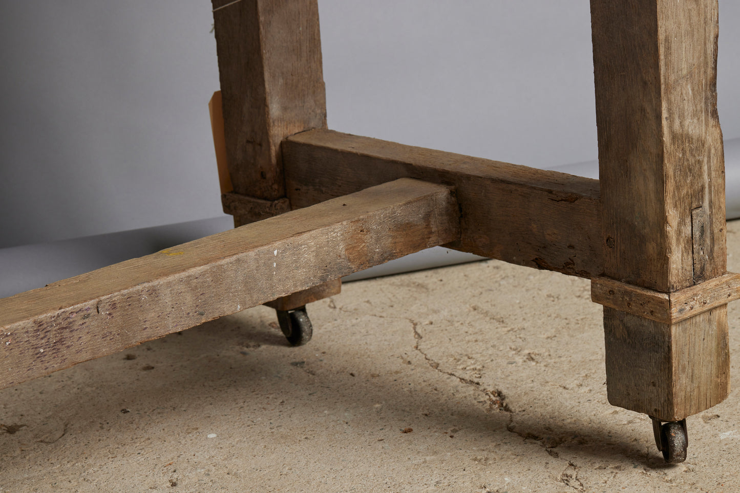 19th Century Potter's Table with an Oak Base & Stone Top with Beautiful Patina
