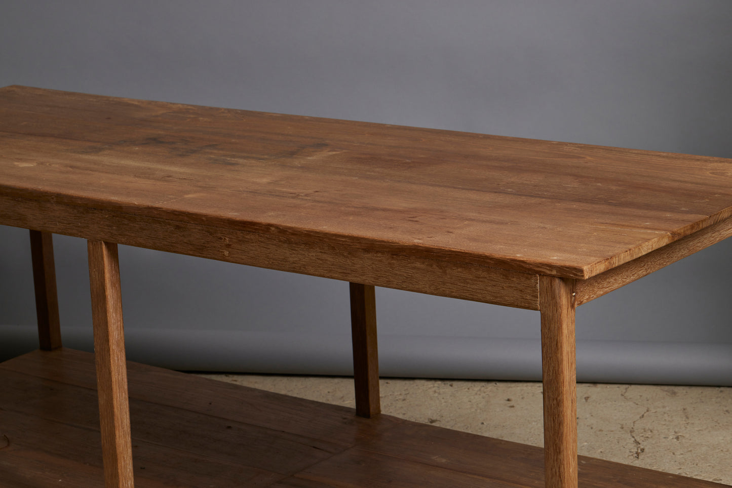 White Teak Counter with a Lower Shelf for Display from Jakarta with Beautiful Butterfly Repairs