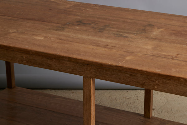 White Teak Counter with a Lower Shelf for Display from Jakarta with Beautiful Butterfly Repairs