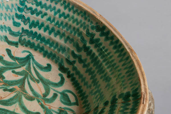 Large Antique Spanish Lebrillo de Fajalauza Bowl from the 19th Century
