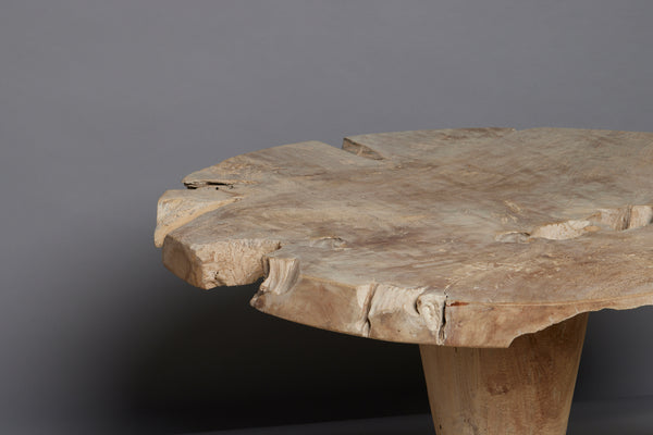 Primitive Single Board Top Round Table from Java