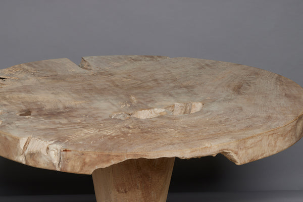 Primitive Single Board Top Round Table from Java