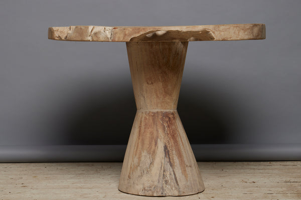 Primitive Single Board Top Round Table from Java