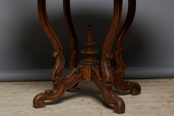 Mid 19th Century Victorian Center Table from Sumatra with a Single Board Top